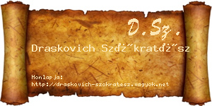 Draskovich Szókratész névjegykártya